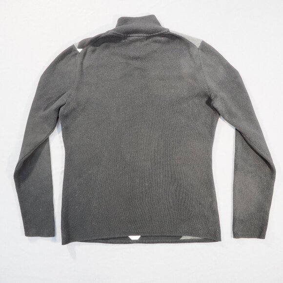 Geoffrey Beene Sport Sweater Womens Medium Black Colorblock Patchwork Argyle - Picture 2 of 8